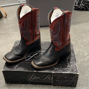 Tony lama Men's Black and Red Western Boots